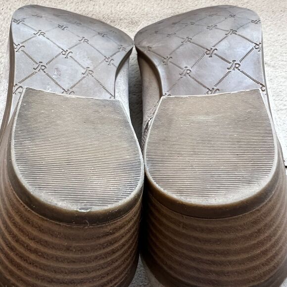 Jack Rogers Kali Taupe Tan Suede Ankle Boot Booties Bow Side Zip Women’s 7.5 - 8 - Picture 15 of 16